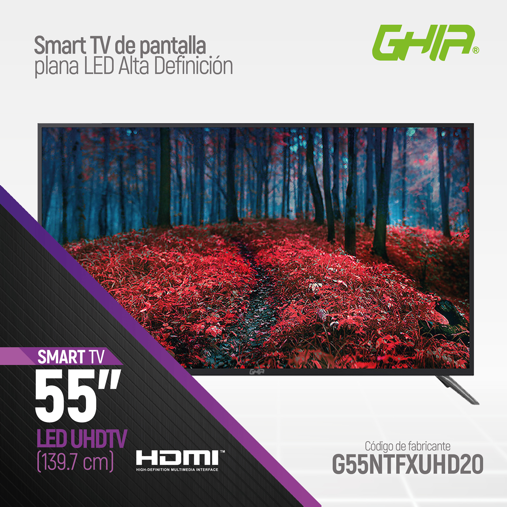 Smart TV 50'' pulgadas 4K WiFi GHIA